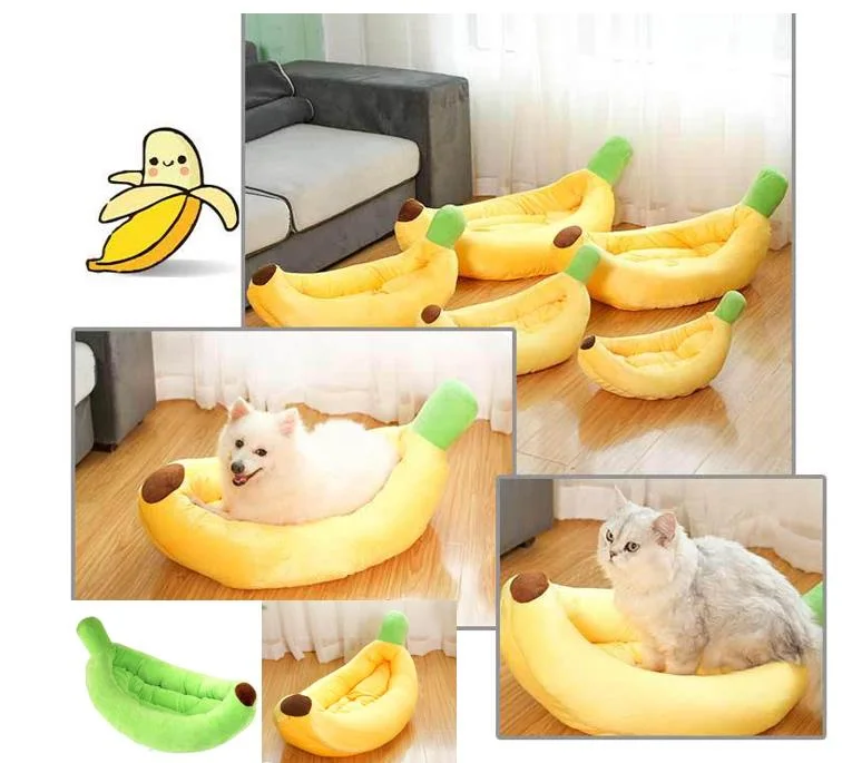 Adorável Banana Pet Cat Dog Bed House