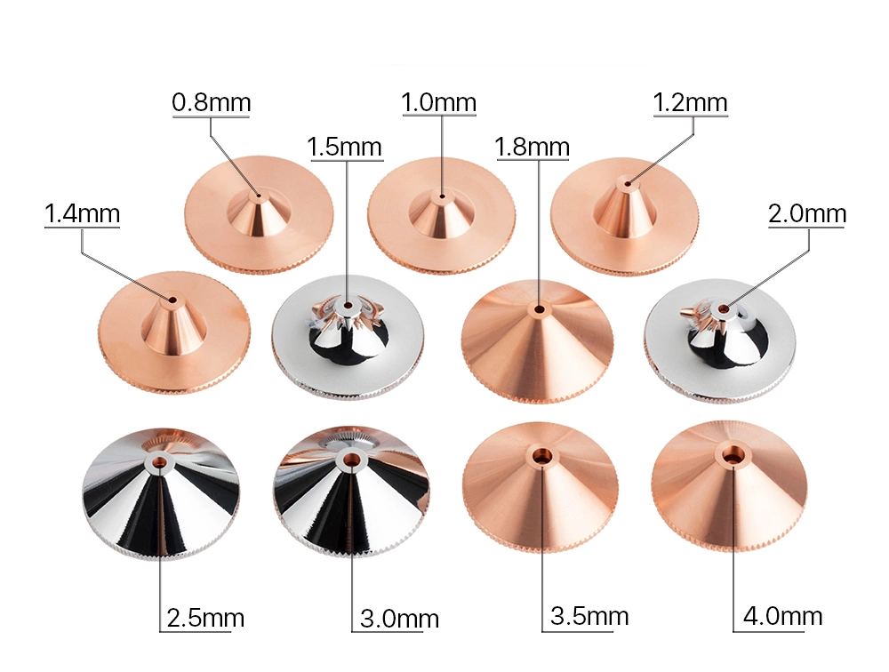 Cutting Head Laser Nozzle Single Double Chrome-Plated Layers D28 Caliber 0.8-6.0mm for Precitec Wsx Fiber Cutting Head