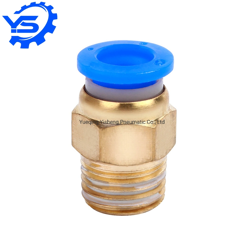 Push Fitting Blue Black PC Series Air Tool Fitting 5/16 3/8 1/4 1/2 NPT Thread Push on Brass Pneumatic Fitting Connector