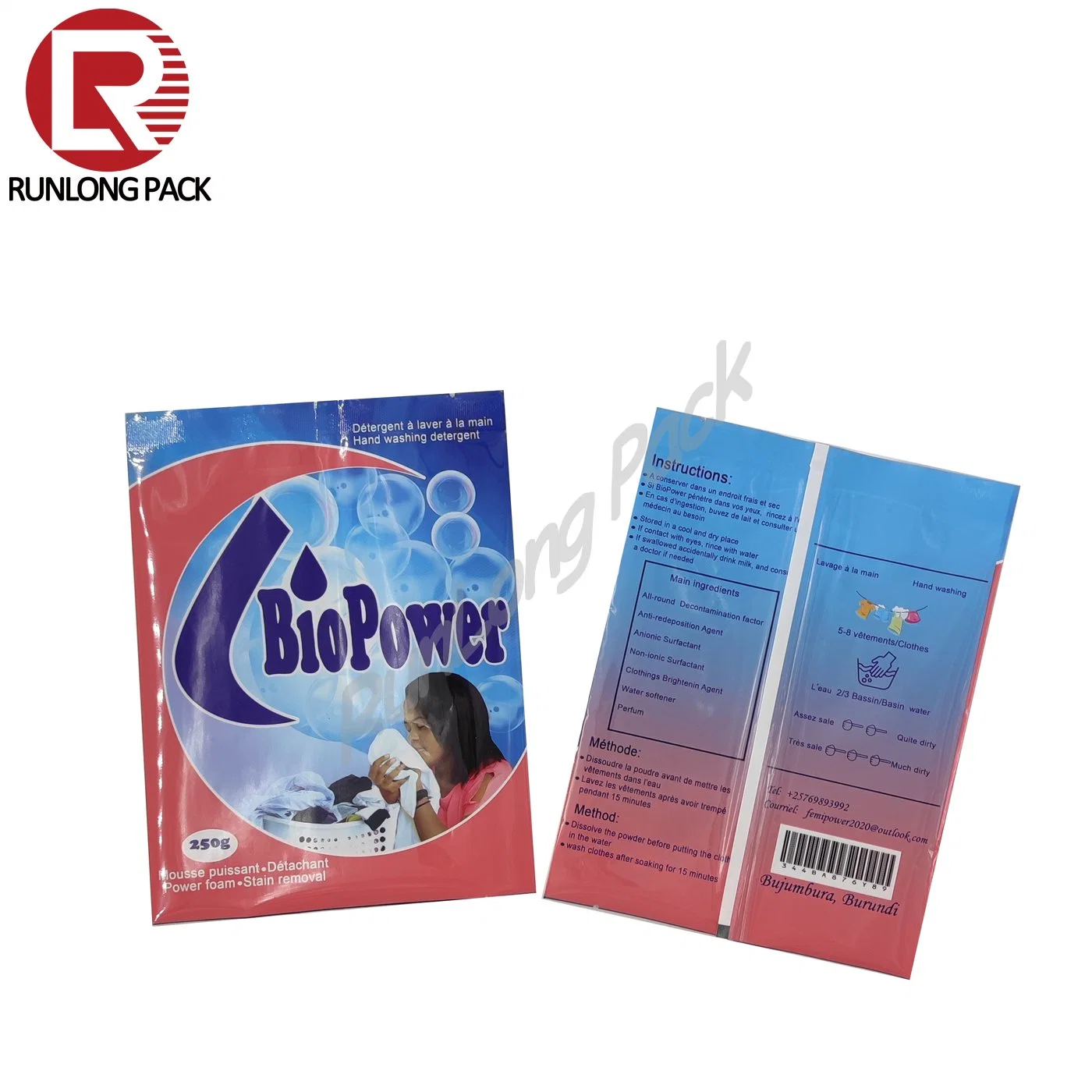 OEM Plastic Packaging Bags for Detergent Packing Wash Powder Pouch