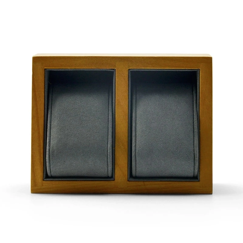 Oirlv Arroz Branco/cinza escuro Assista a caixa Exibir a madeira maciça de vigilância de microfibras suporte de ecrã Ver portátil suporte caixa de jóias
