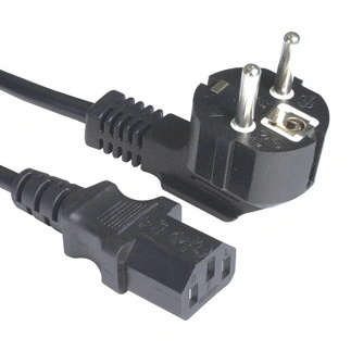 VDE Power Cord 2 Pin Plug and Figure 8 Connector Black Grey Color