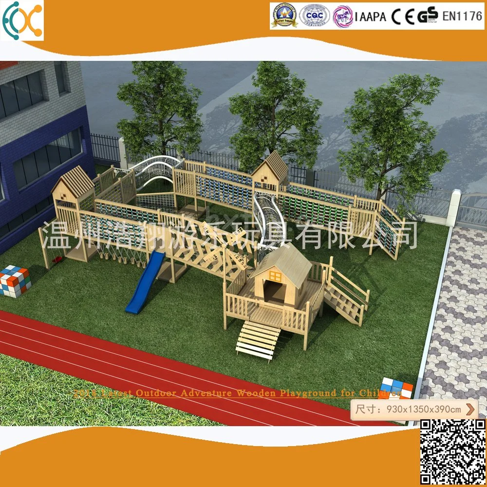 Customized Children Wood Playsets Outside Adventure Wooden Playground for Kids