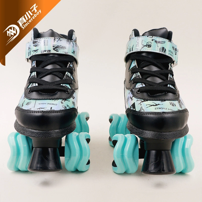 Classic Semi-Soft Kid&prime; S Sneaker Quad Roller Skates for Indoor and Outdoor