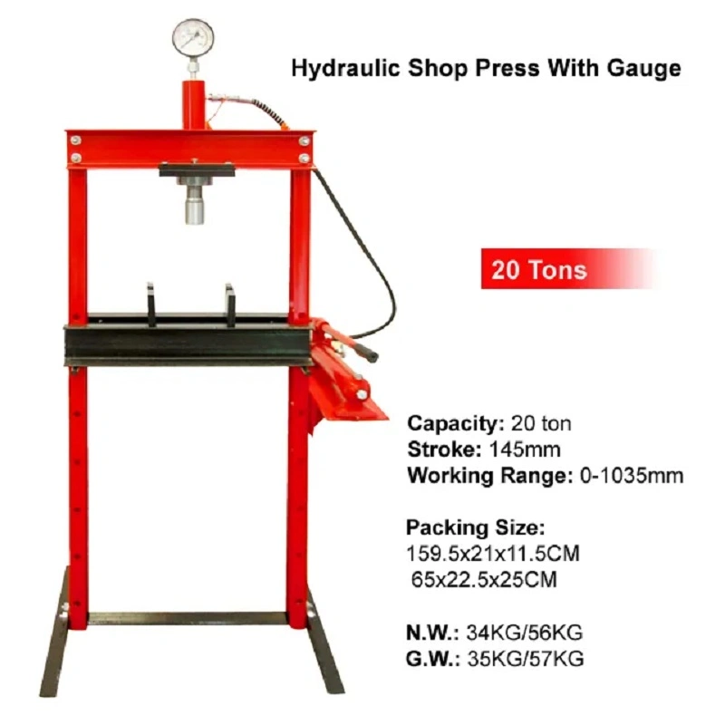 10ton Workshop Garage Standing Manual Hydraulic Shop Press for Auto Truck Car Repairing Hydraulic Tool (38150010)