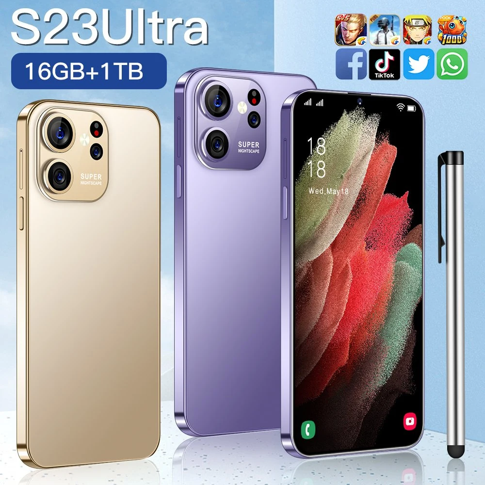 2023 Новый разблокирован S23ultra смартфон 4G 5g LTE 6,8-дюймовый сенсорный экран игр для мобильных телефонов