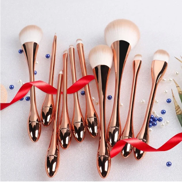 Rose Gold Color Cruelty Free Face Brush Set Makeup Brush Set