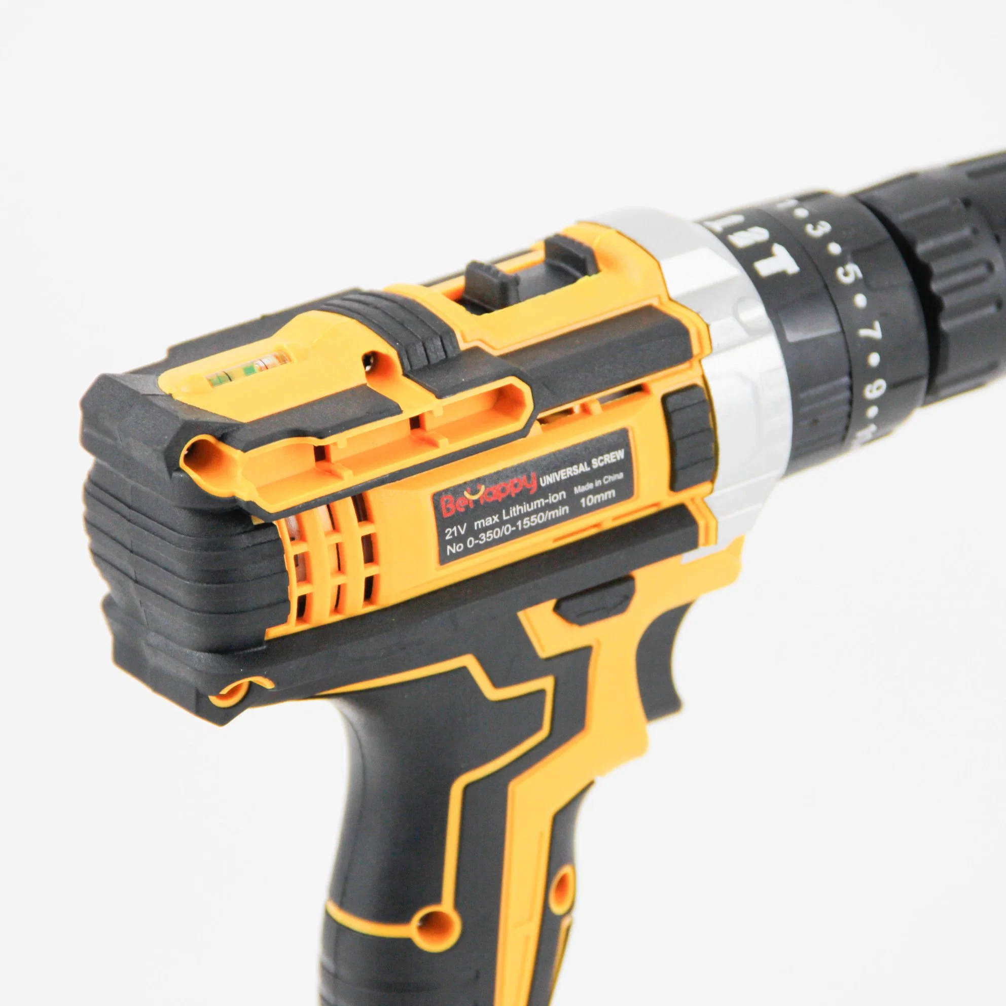 Behappy 21V amarillo Power Tool taladro de mano inalámbrico para la perforación de metal y madera