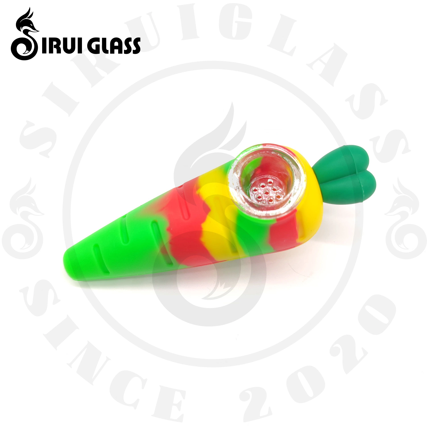 Sirui Silikon Hand Pipe China Großhandel Glas Rauchen Wasserpfeife Shisha Hookah Rauchen Glas Öl Burner Pipe Portable Karotten Essen Silikon-Rauchrohr