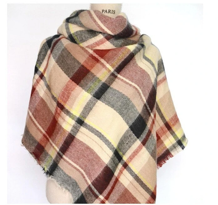 Mädchen Designer Fashion Weiche gewebte Schals Damen Schal Frauen′ S Schöner Luxus Plaid Tartan Grid Check Decke Schal für Studenten