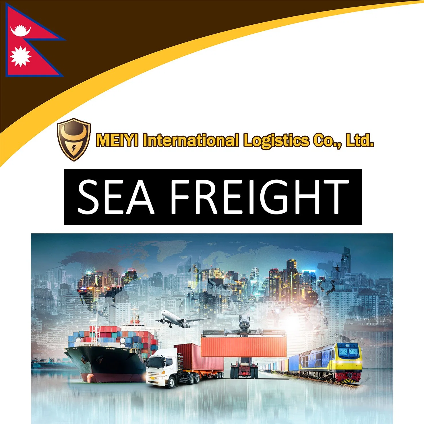 Shipping service from China to Nepal by sea freight door-door shipment DDP DDU international forwarder