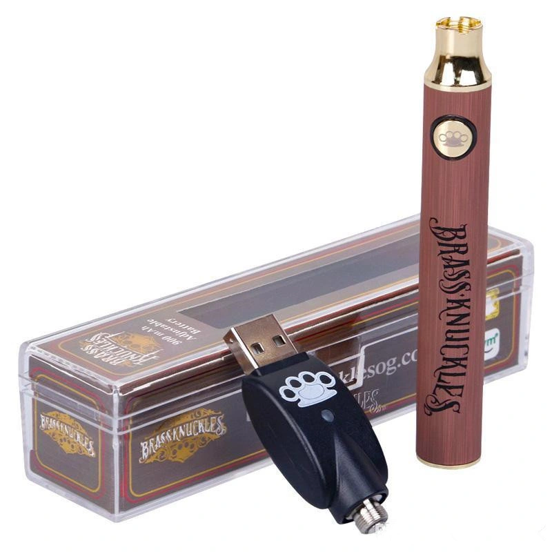 in Stock Ready to Ship Bk Preheat Battery VV Vape (Stainless Wooden Golden Color 900mAh 510 Thread)