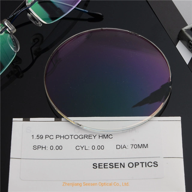 Prescription Transitional Lens 1.59 Spin Polycarbonate Photochromic Hmc Manufacturer Lens Optical