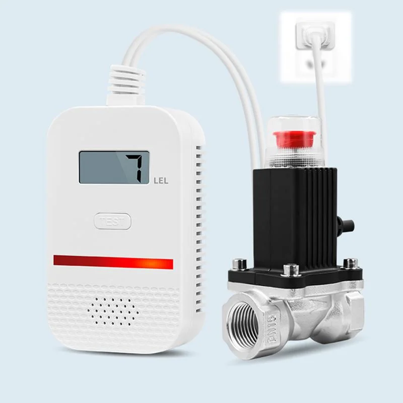 Fire Alarm Gas Leak Detectors for Home with Solenoid Valve LPG Gas Leak Detector