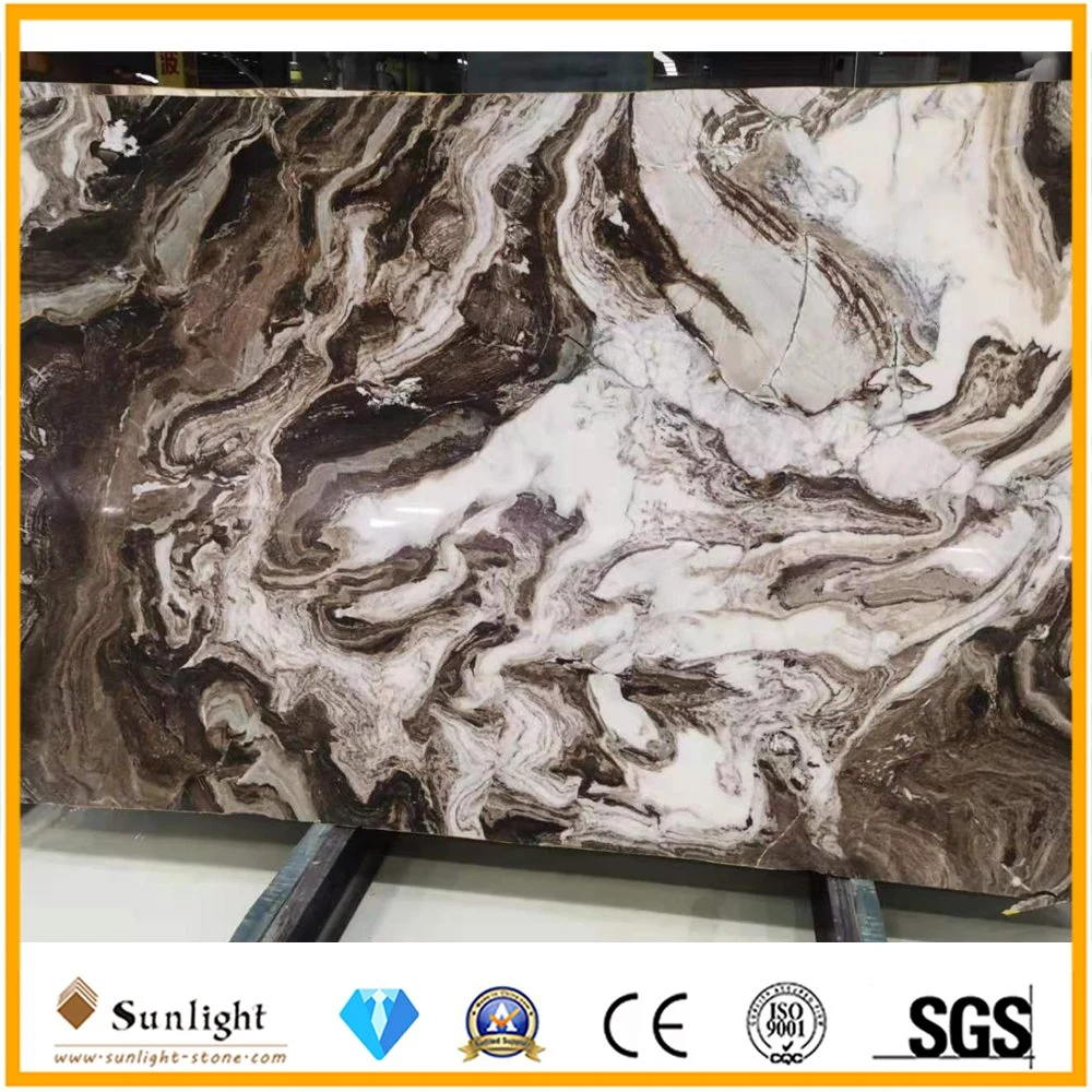 China paisaje natural de la pintura piso de piedra de mármol marrón Azulejos baño