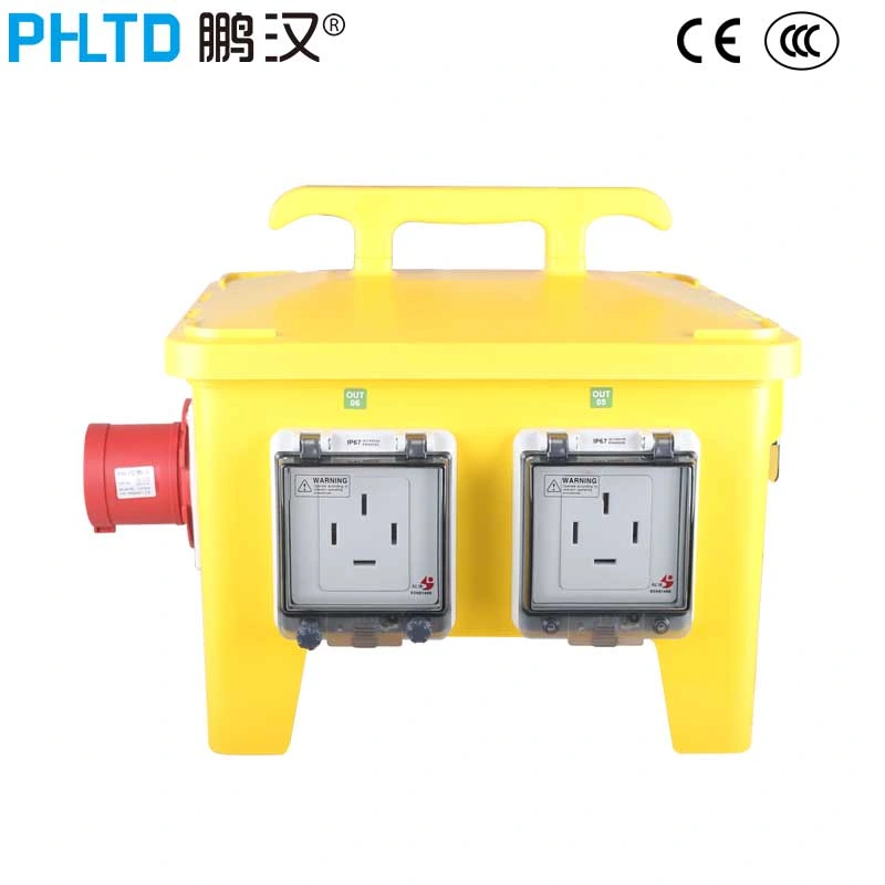 Outdoor Mobile Yellow Maintenance Box Combined Industrial Portable Waterproof Socket Box