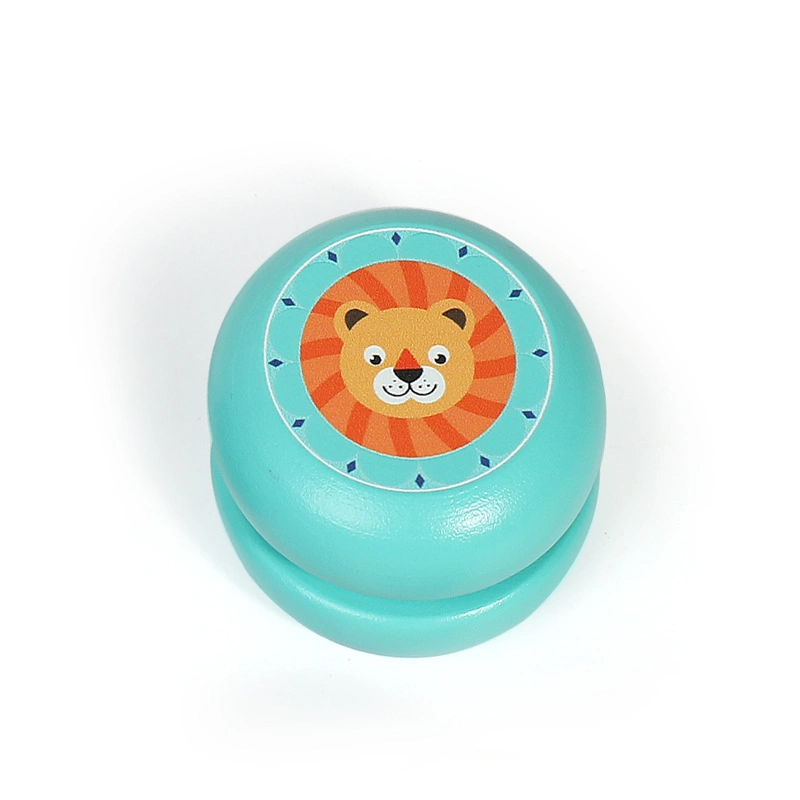 Children&prime; S Wooden Cartoon Animal Yo-Yo Classic Toy