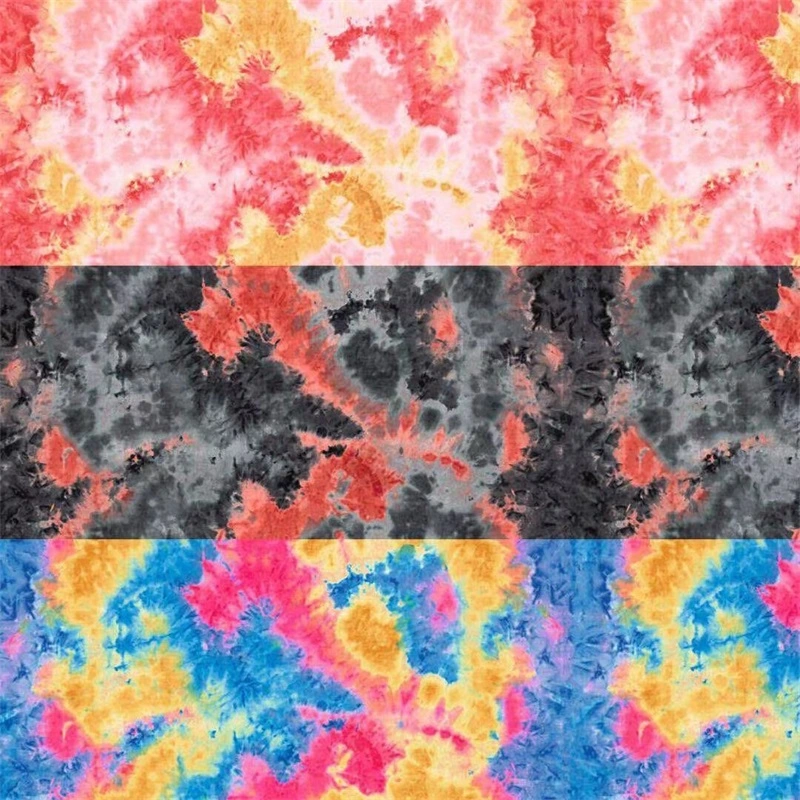 Yigao textile Copy Tie Dyed polyester Custom tricoté Digital imprimé Tissu velours extensible