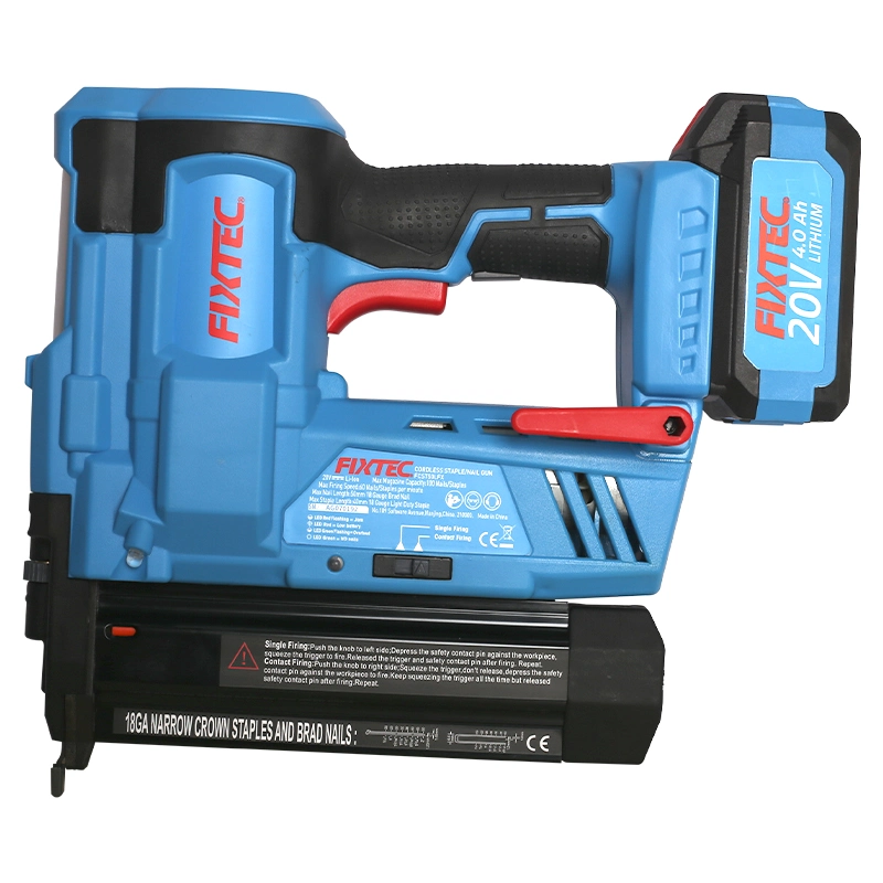 أداة Fixtec Power Tool 20V Cordless Air Nailer/Stapler Gun 2 بوصة كهربائية مدفع