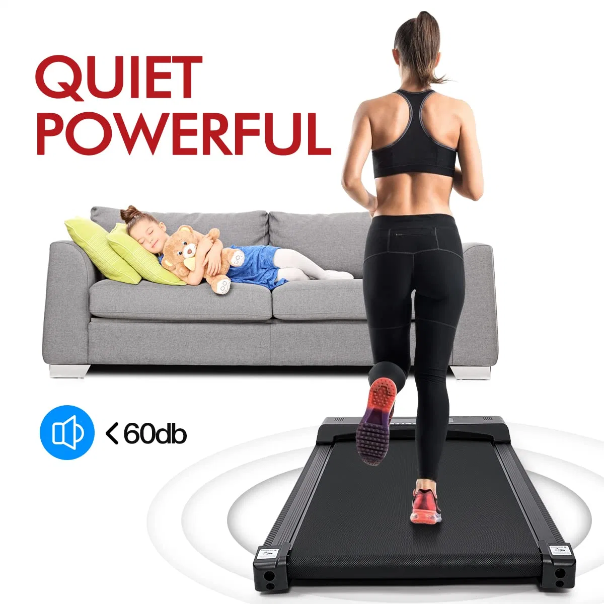 Máquina de caminhada fitness eletrônica motorizada para uso doméstico Equipamento de fitness Treadmill.