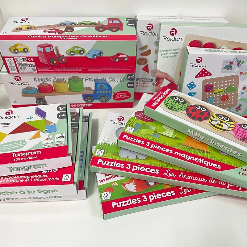 Custom Wooden Toys Educational Learning Games impresión de cajas de embalaje de calidad Cajas de papel ondulado
