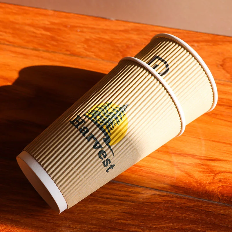 Custom Printed Disposable 6 8 9 10 14 16oz Coffee Paper Cups