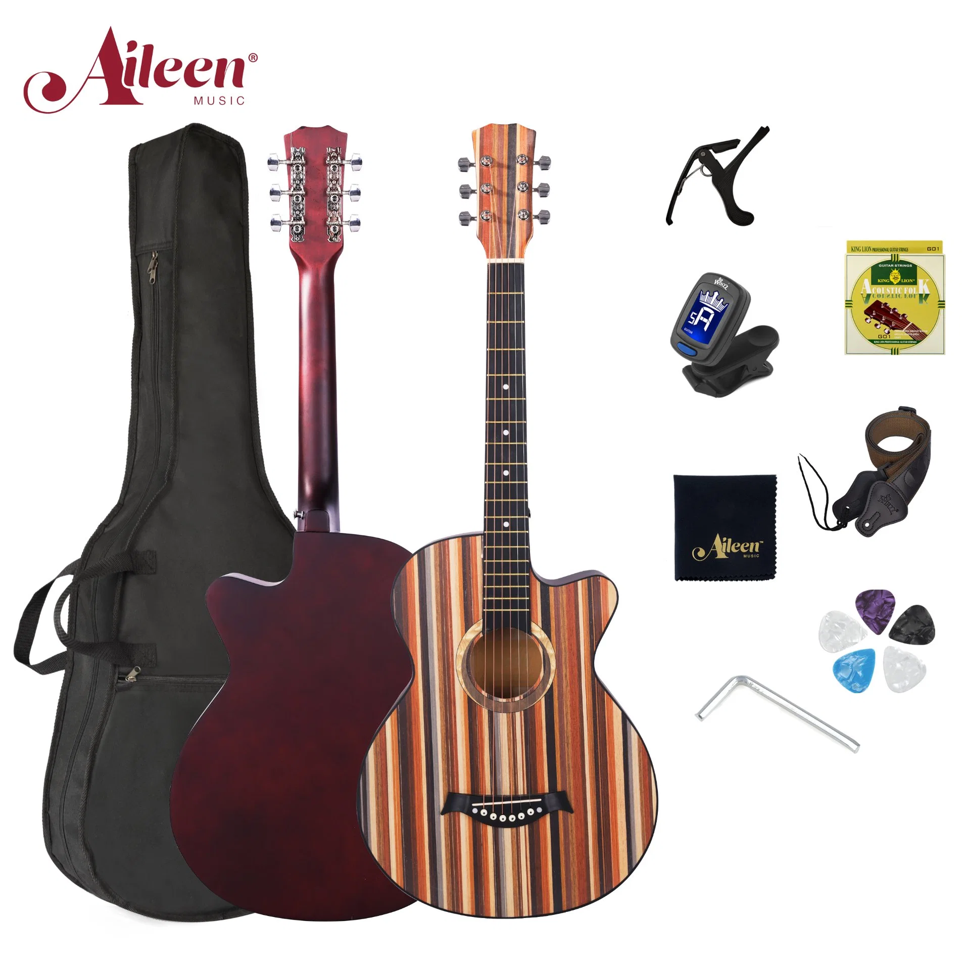 38 Inch Student and Beginner Artifical Flamed Laminated Wood Top Acoustic Guitar (AF060L)