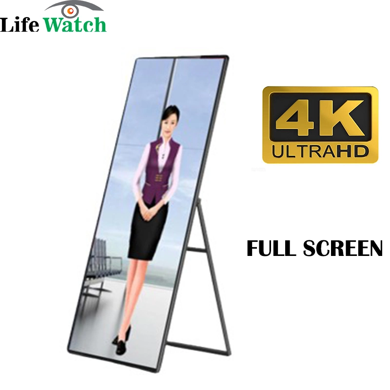 Soporte gratuito pantalla completa de 65 pulgadas con resolución de 4K LCD Digital Signage Cartel