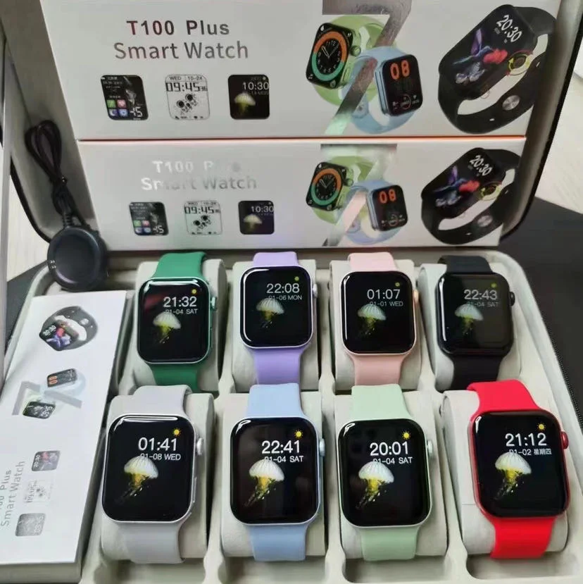 Wholesale/Supplier Watch 7 Seri T100 Plus T55+ 1.75 Inch Smartwatch Dual Button Series 6 7 Smart Watch for Apple Mobile Phone