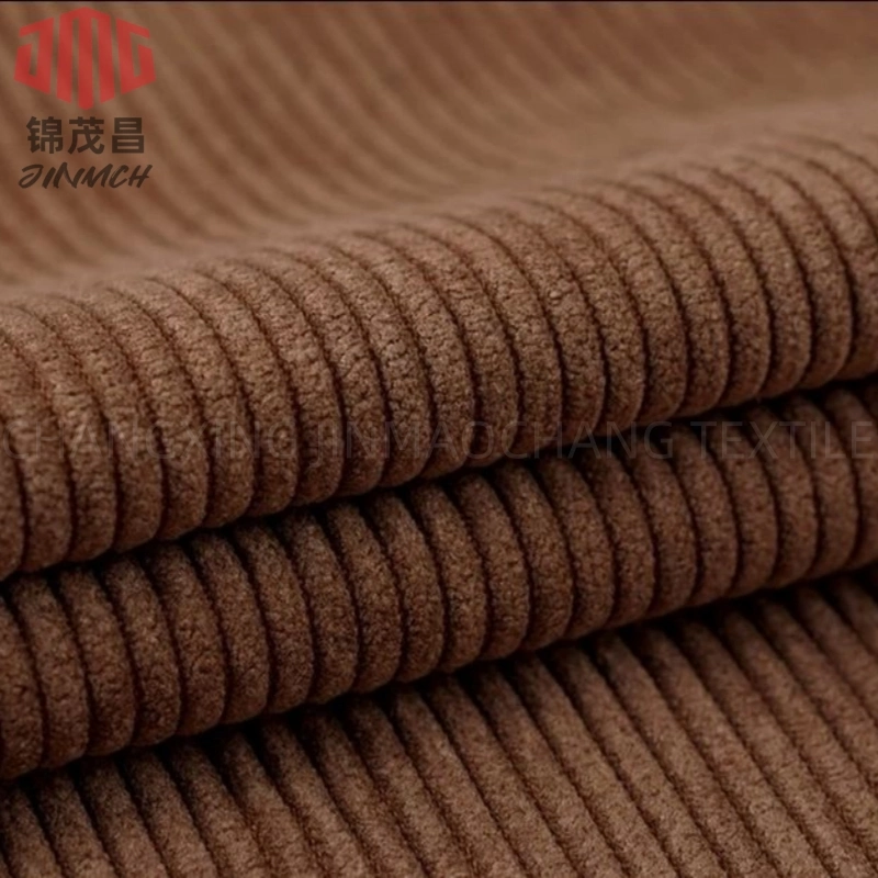 Jinmch Knitting Fabric 100% Polyester Corduroy Solid Dyeing 265GSM/150cm for Garment Tracksuit Pants