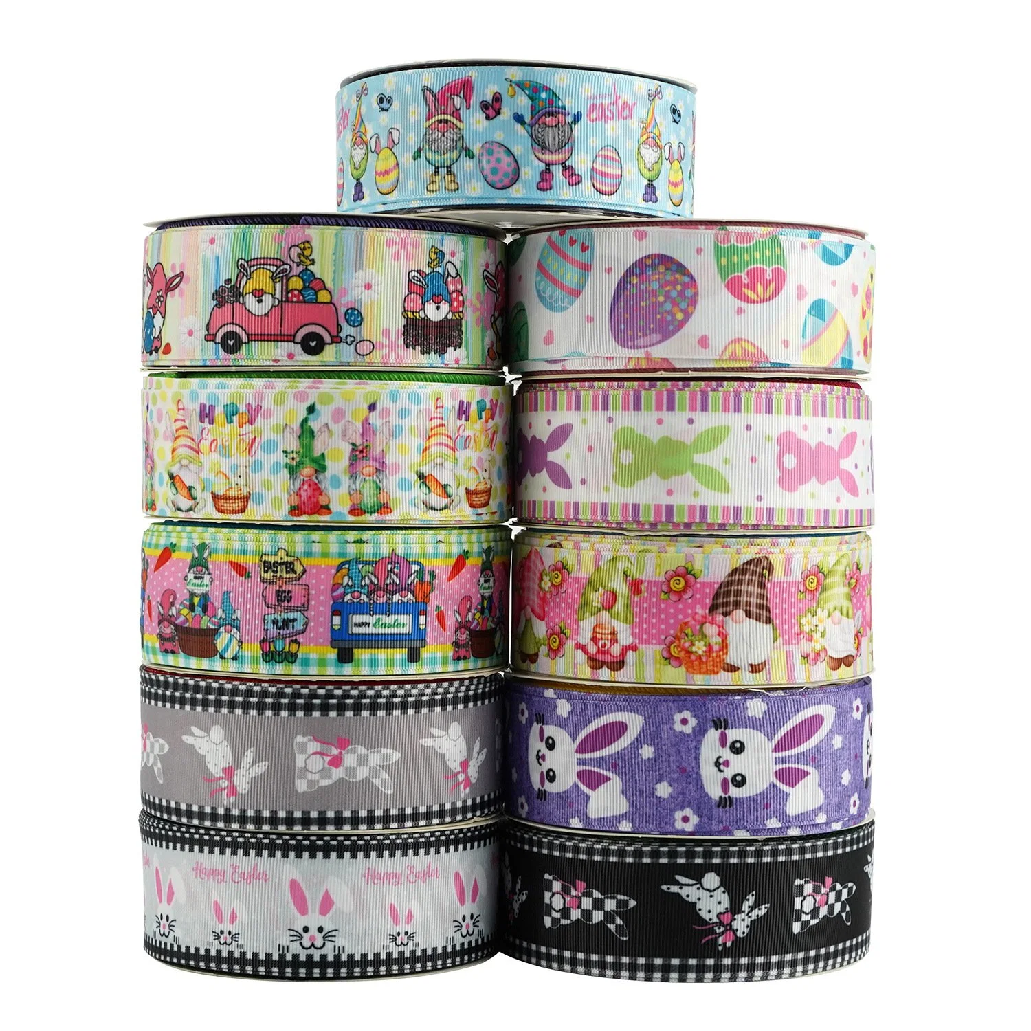 Factory Direct Easter Ribbon Personalized Production Ribbon Ribbon Printing Heat Transfer Ribbon DIY Handmade Polyester Ribbon