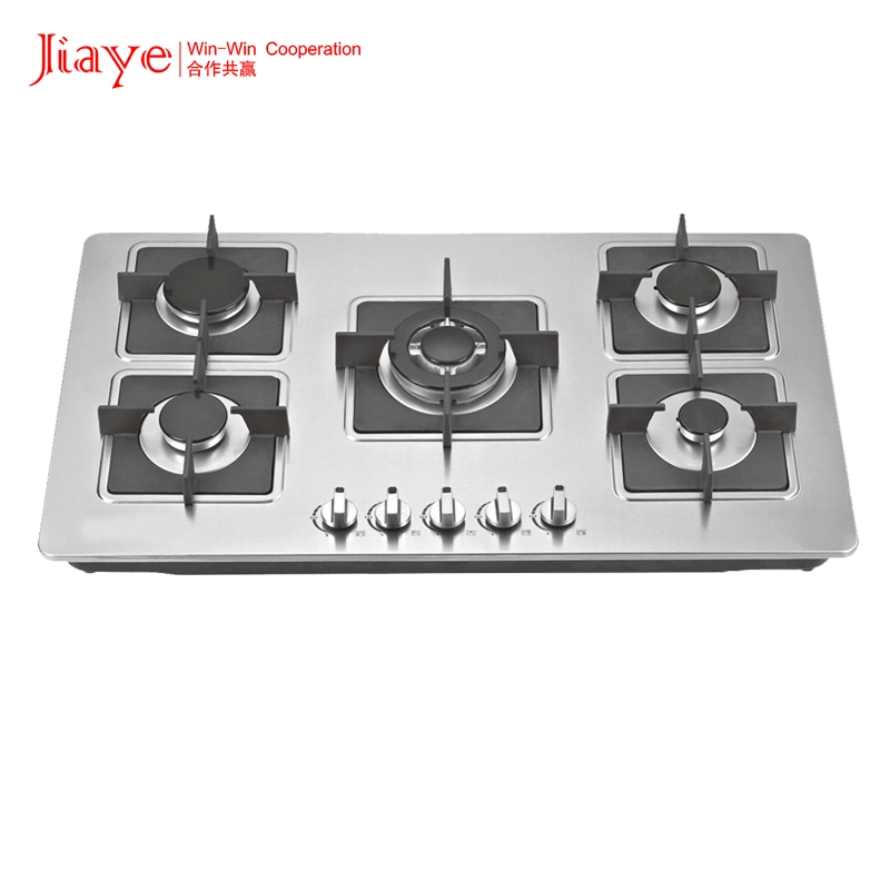 Built-in Gas Cooker Cast Iron Cooktop Kitchen Appliances with 5 Burners Stainless Steel Gas Hob with Safety Device