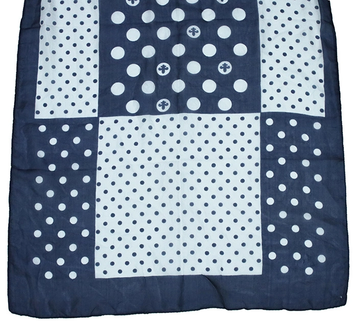 Ladies Light Scarf Dots Print Navy White Fashion Shawl 2022 Spring Autumn