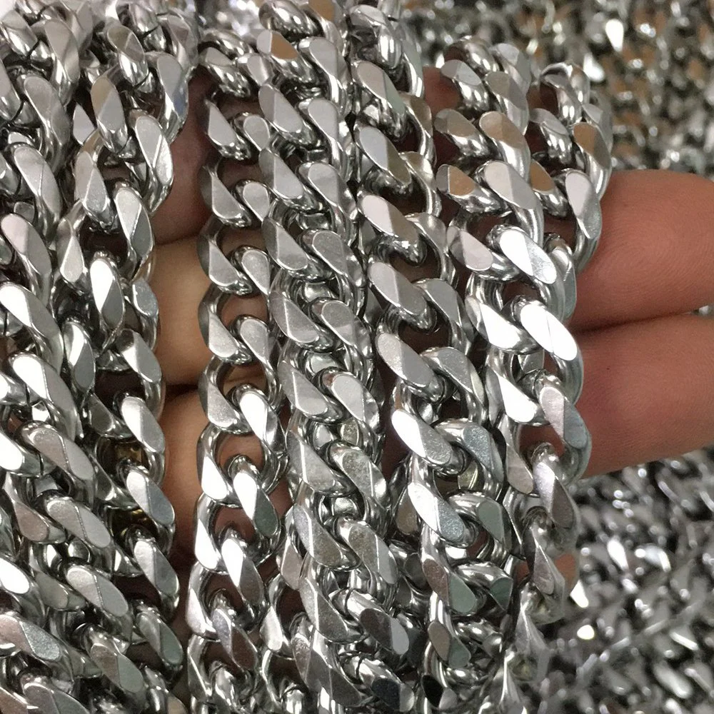 Accesorios de moda Joyas de la cadena de bordillo de acero inoxidable Pulsera Collar Cadena para zapatos bolsos