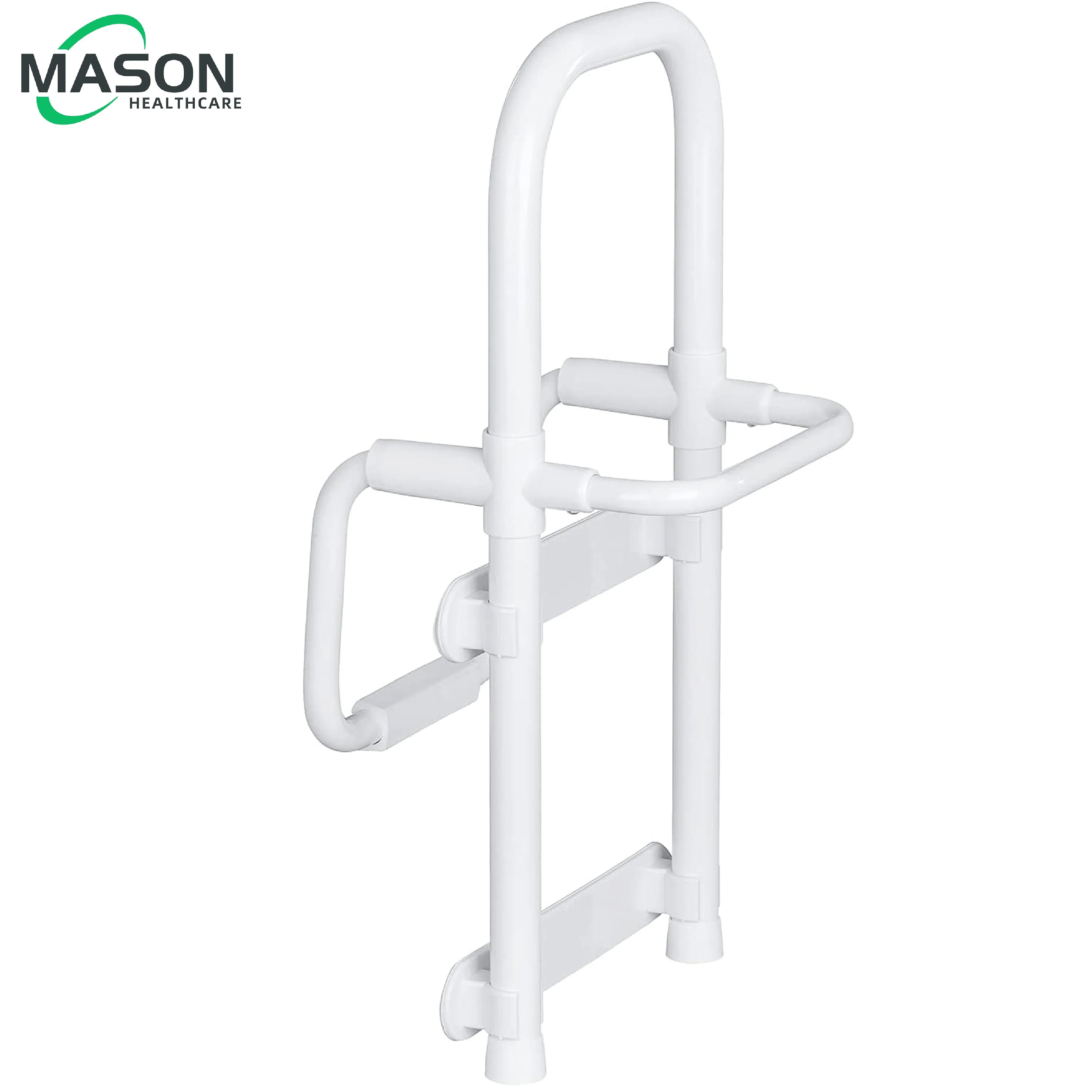 Safety Rail Bath Entrance Aid Bathtub Handrail Metal Support Rail White Grab Bar