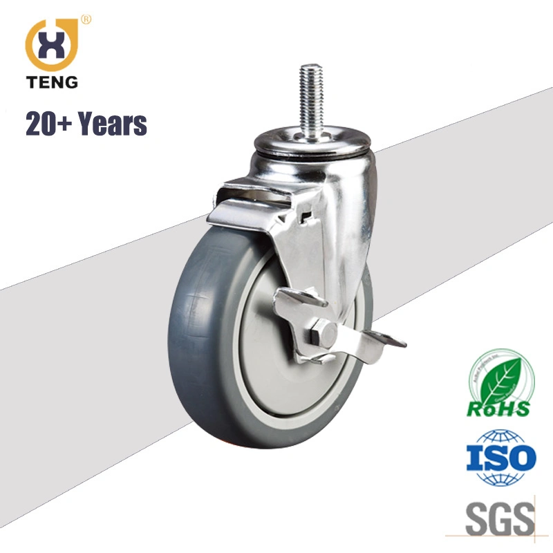 Threaded Stem PU/PA 5 Inch Wheel Castor