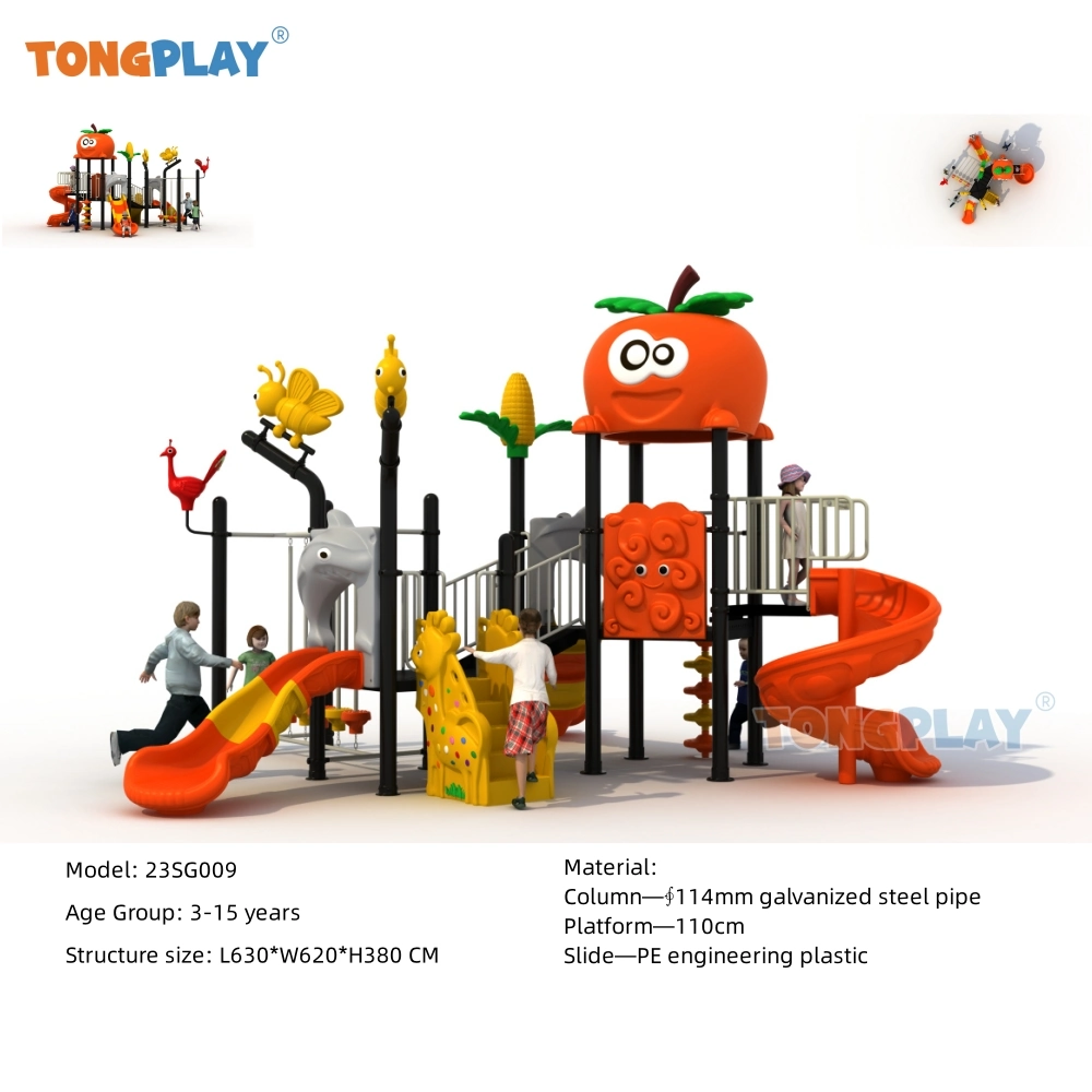 Fruit Series Slide Colorful Outdoor Playground Kids Amusement Plastic Equipment