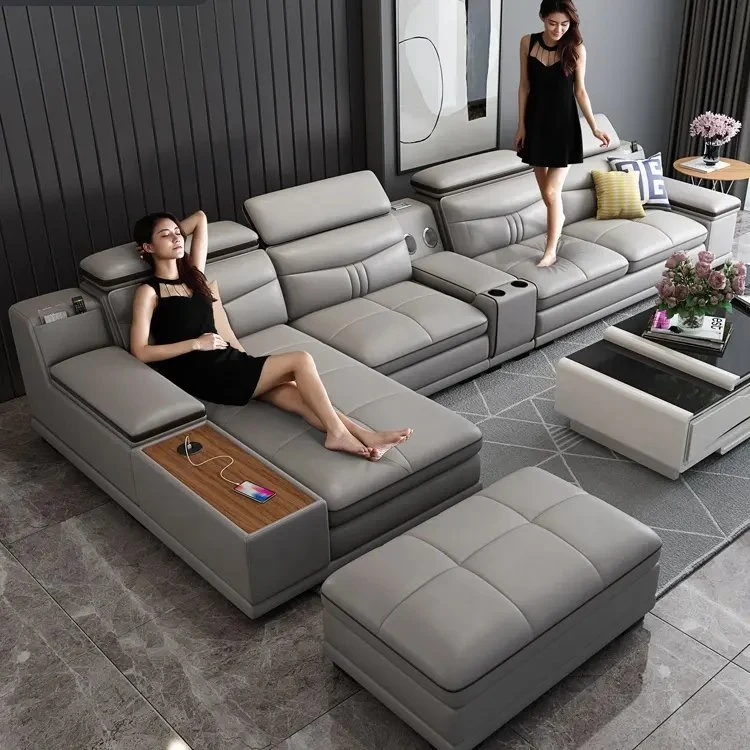 Salon moderne Sofas cuir de bonne qualité canapé ensemble mobilier Canapé sectionnel de luxe Table de commerce de gros salon à vendre