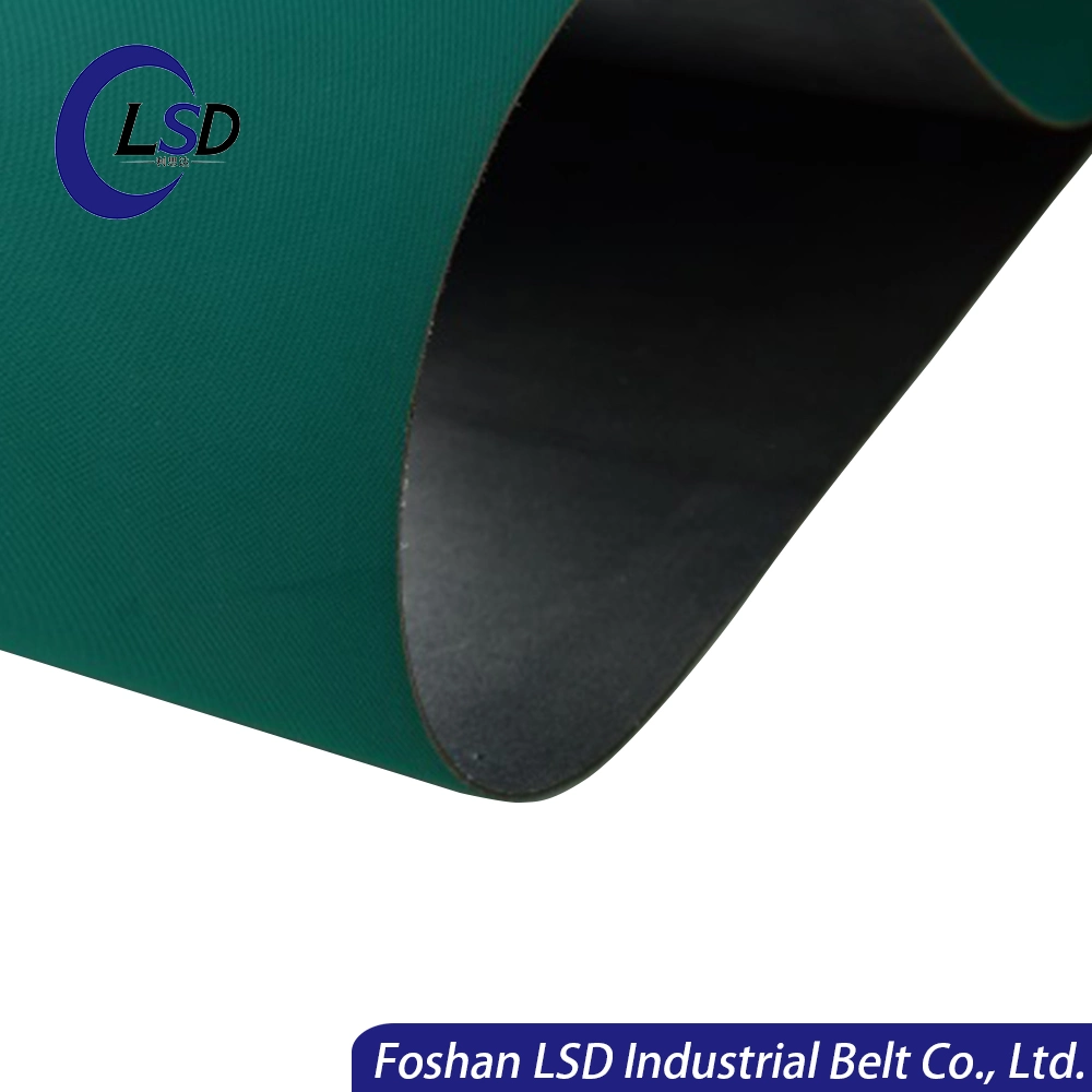 Customized 1.5mm 2mm 3mm 4mm 5mm Thickness Green Anti-Static Flame-Retardant High Temperature-Resistance Wear-Resistant PVC Flat Transmission Belt