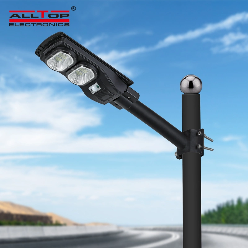 Alltop Precio mayorista 30 60 90 Watt IP65 SMD impermeable Luz solar de calle todo en uno LED para exteriores en negro