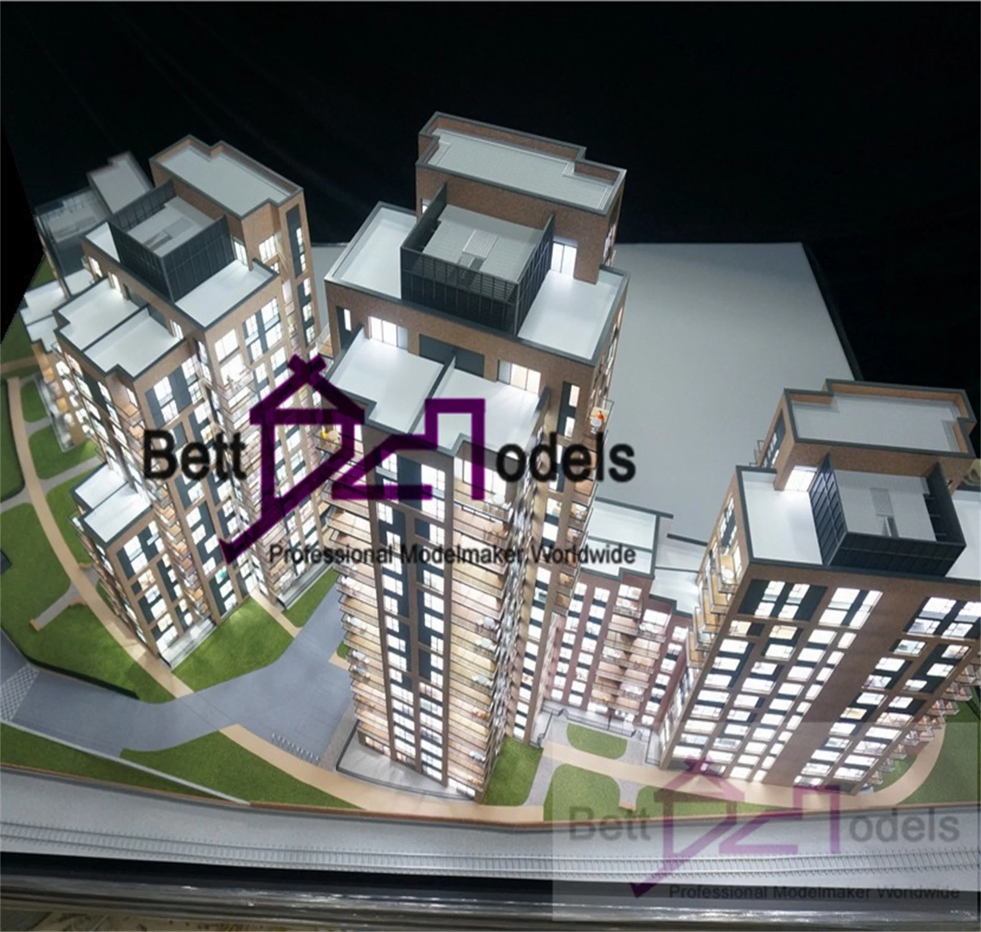 Arquitectura personalizada Modelo Paint 3D Casa de edificio de luz Residencia Creación de modelos
