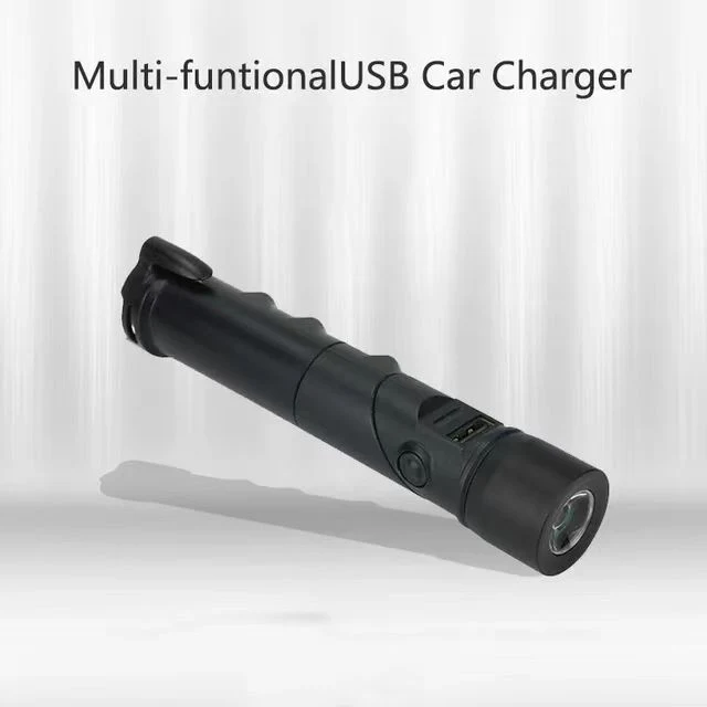 Portable 8 in 1 Safety Hammer Power Bank 5.0V/2.4A USB Cell Phone Car Charger Flash Light LED Flashlight