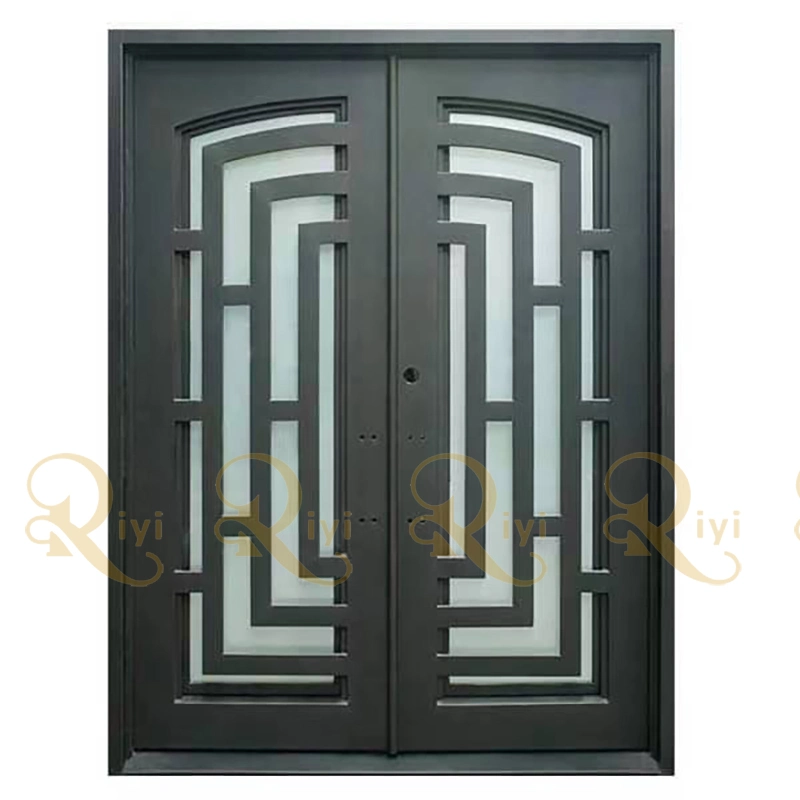 Excellent Quality Main Accept OEM /ODM Square Wrought Iron Door Double Exterior Iron Entrance Door