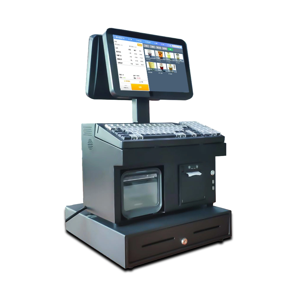 Customized Cash Register POS System Supermarket Machine with WiFi Built-in Small Ticket Printer, Scanner System