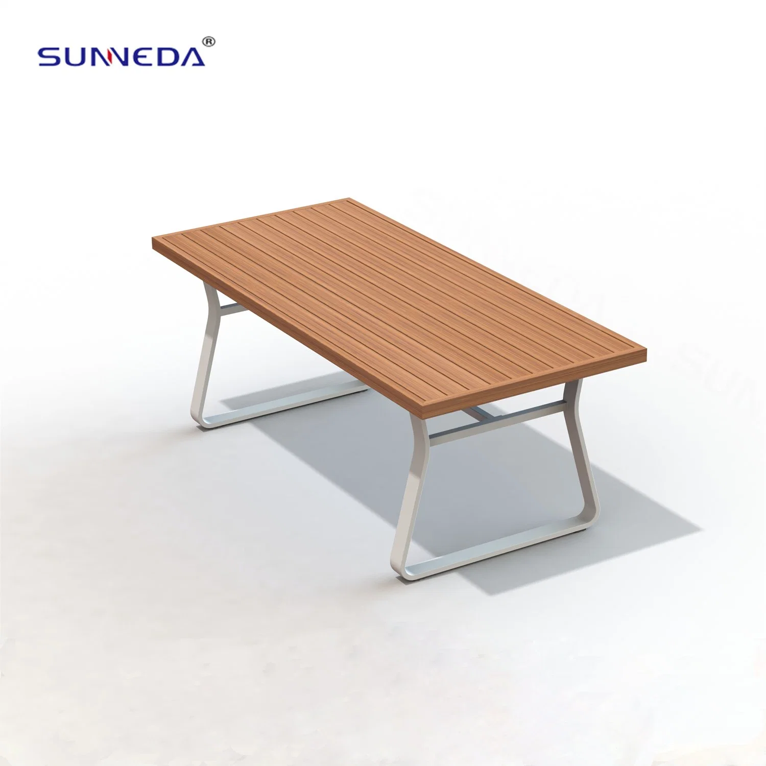 La madera de teca jardín Muebles de aluminio Durable mesa de comedor Muebles