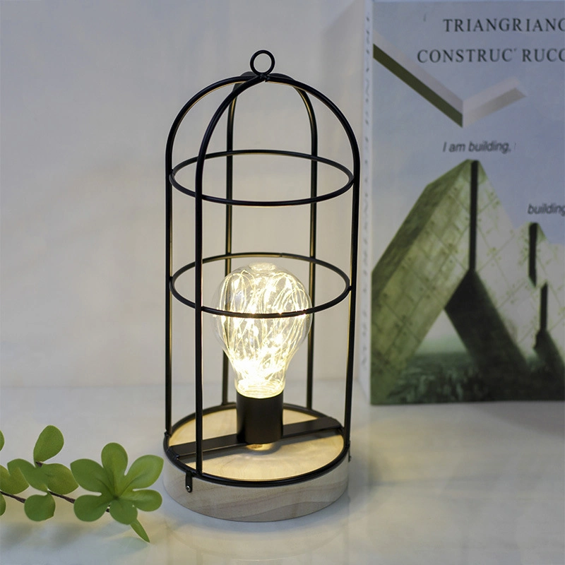 Home Deco Akku-Lampe mit Timer Cage Tisch Batteriebetrieben Fairy Lamp