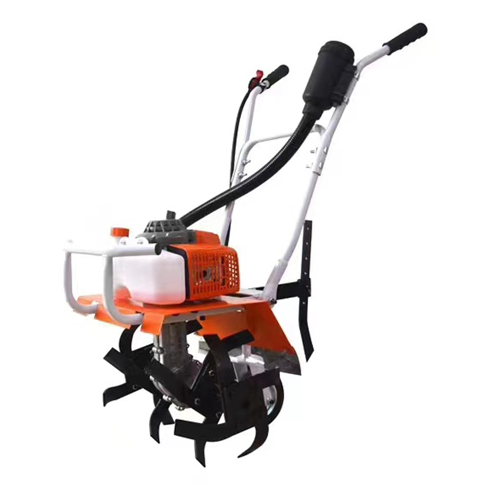 2 Stroke 63cc 68cc Mini Small Portable Gasoline Petrol Gas Hand Push Agricultural Multifunctional Rotary Power Garden Farm Tiller