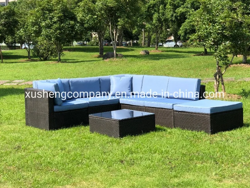 New Design Outdoor Rattan Sofa 7PCS Garden Sets Living Sofa Set