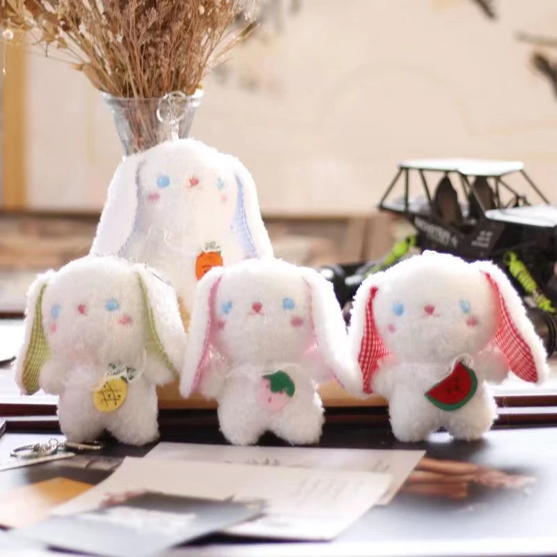 Cute Fruit Bunny Pendant Plush Doll Doll Cartoon Backpack Bag Hanging Keychain Plush Toy