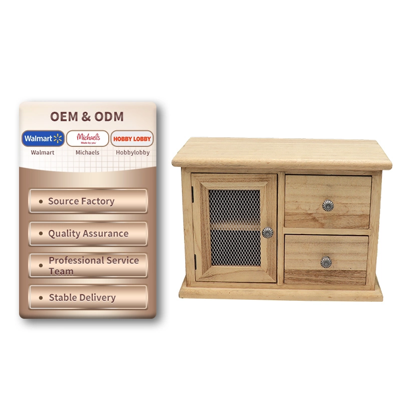 Wood Drawer Desktop Organizer Cabinet - Desk Storage Box for Kitchen Counter